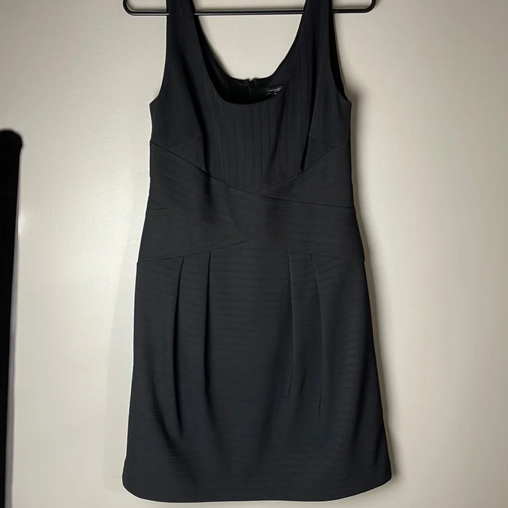 Ann Taylor Bandage Wrap Ribbed Tank Style  Little Black Dress  Size 8